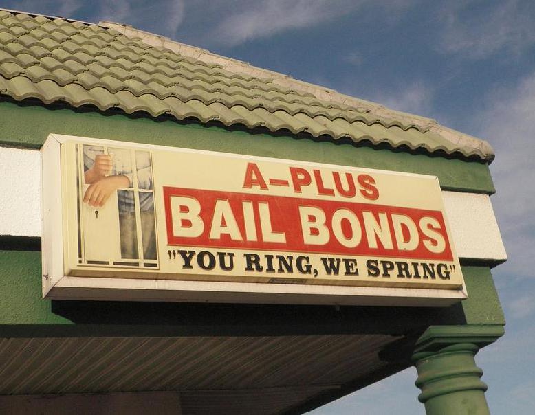 Bail bonds storefront.
