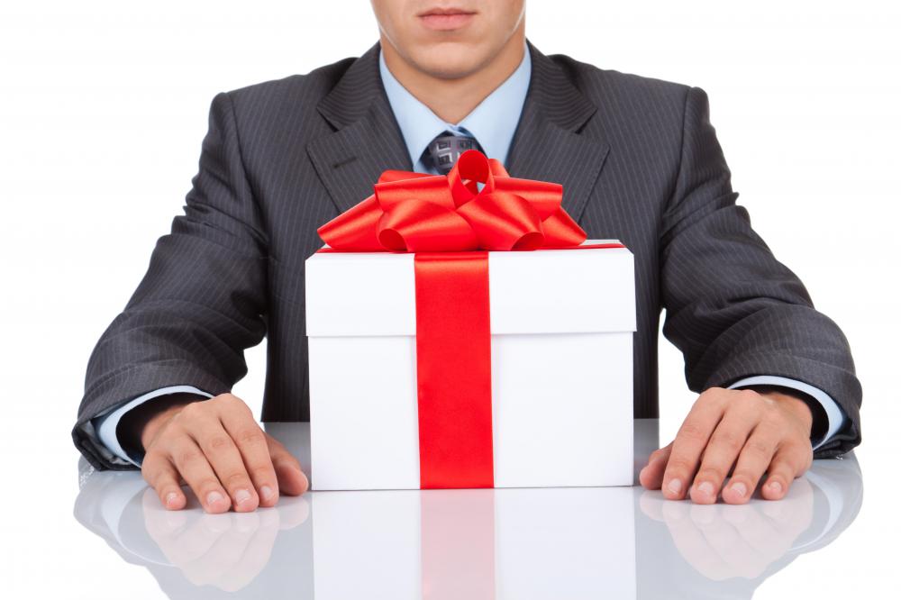 Always find out an employer's policy on business gifts.