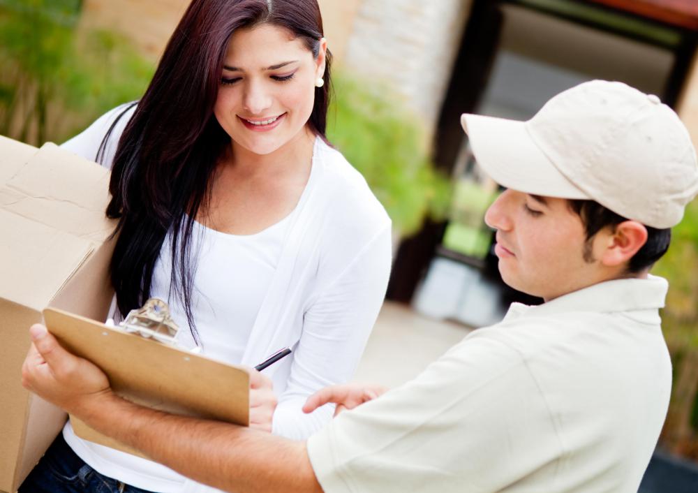 A service receipt from a courier may require a signature stated that goods were delivered.