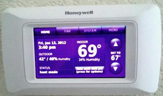 A programmable thermostat.