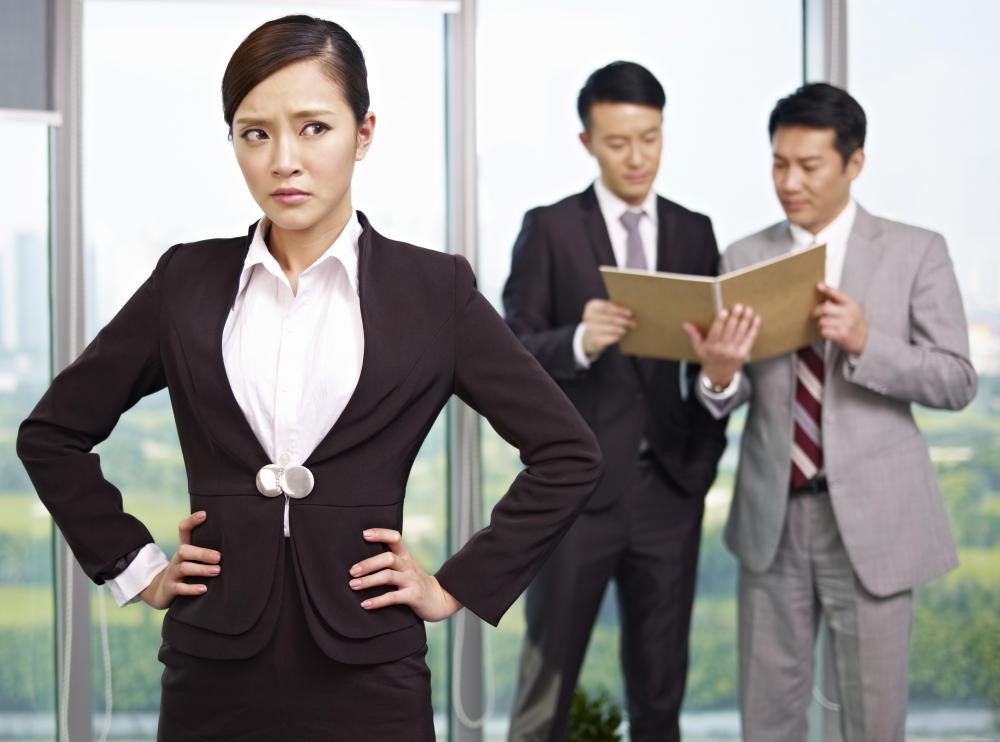 "Glass ceiling" is a term used to describe an organizational or societal attitude that prevents women from advancing their careers.