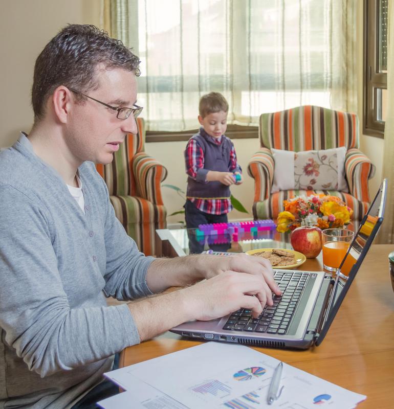 Some telecommuters can work while their children are home, saving money on daycare expenses.