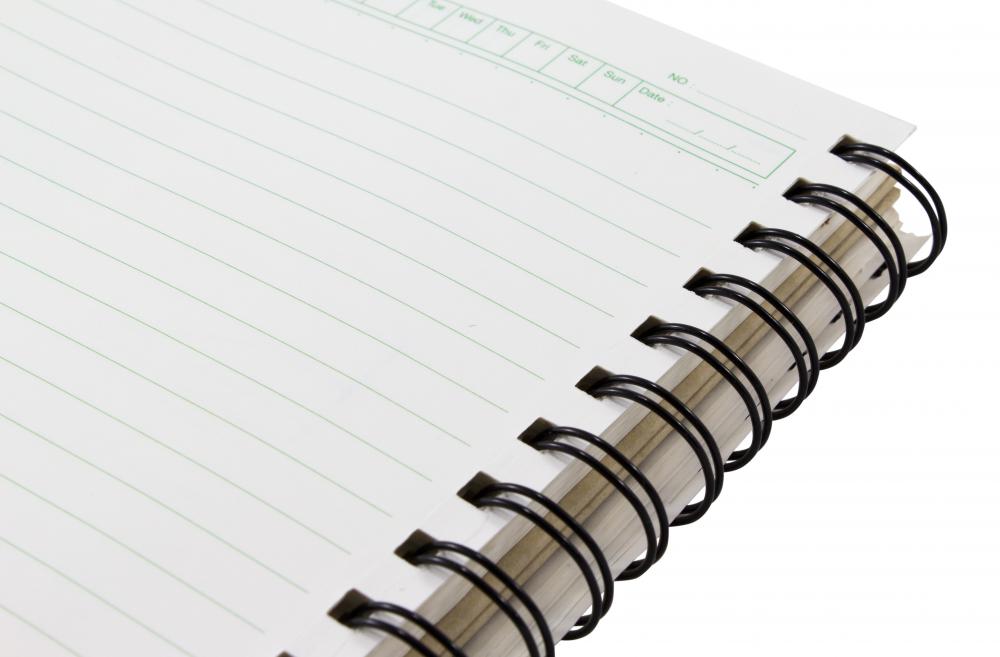 Spiral notebooks are common school supplies for many grade levels.
