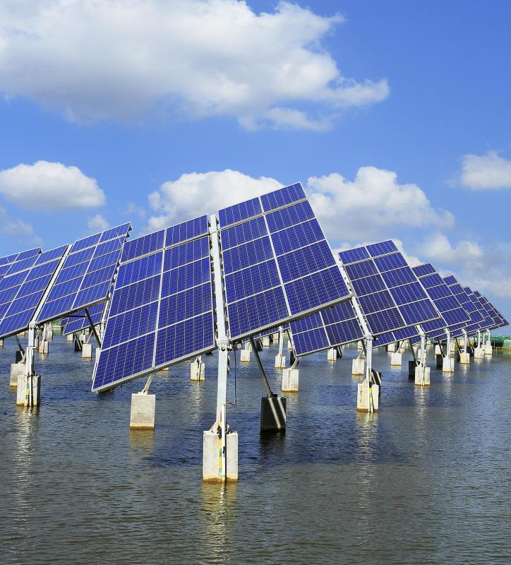 A sustainable city might make use of solar panels.