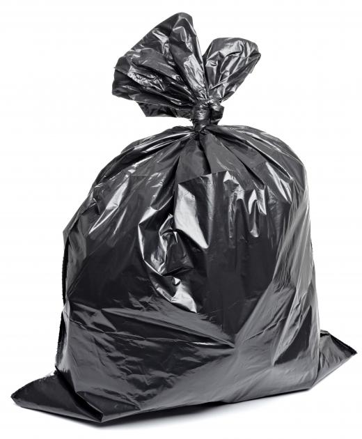 A trash bag made of recycled plastic.