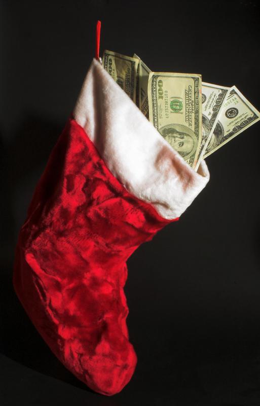 Money set aside for Christmas shopping can be put into a Christmas club savings account.