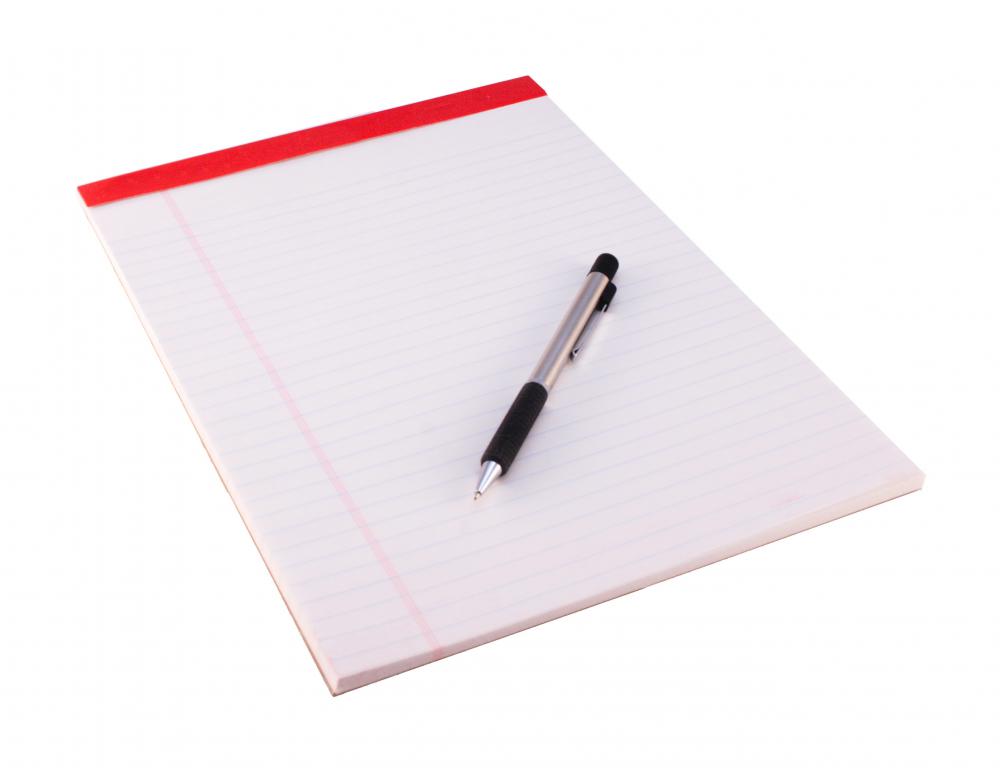 Legal pads and pens are good supplies for students to have for note-taking.