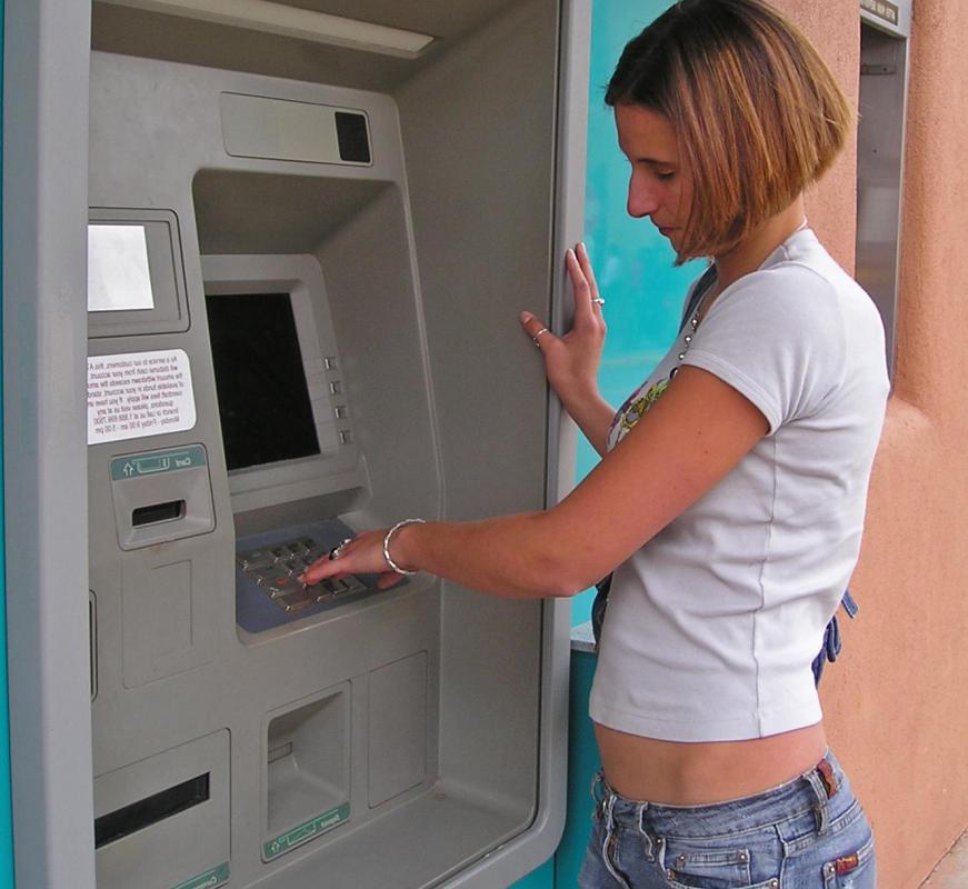 Someone with a checking account can make cash withdrawals at an ATM.
