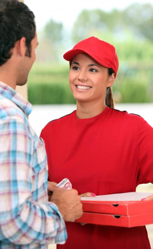 Pizza delivery is one of the most common forms of cash on delivery service.