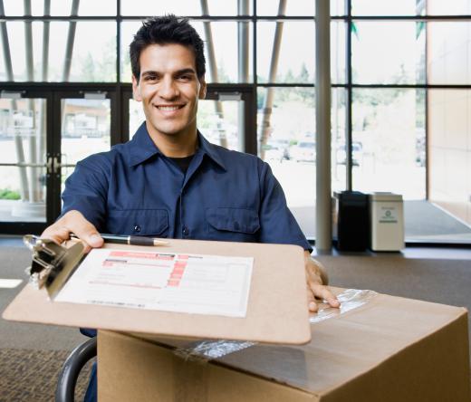 A man delivering a package.