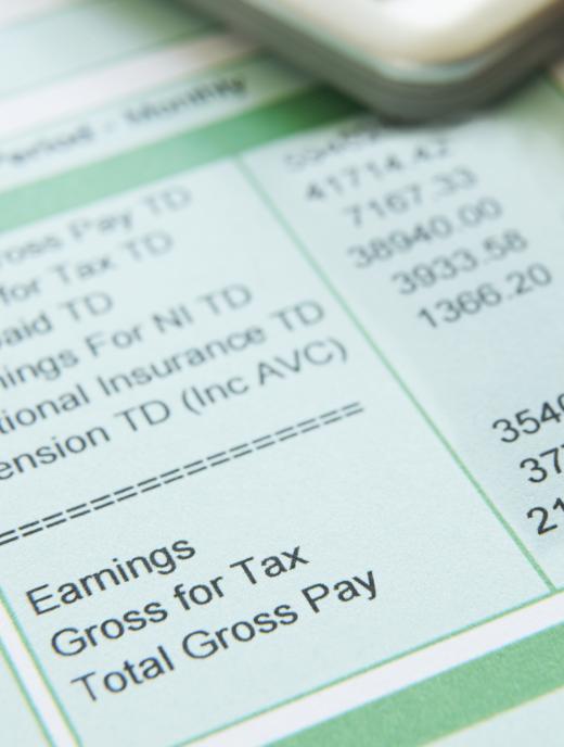 All statutory deductions are listed on the pay stub.